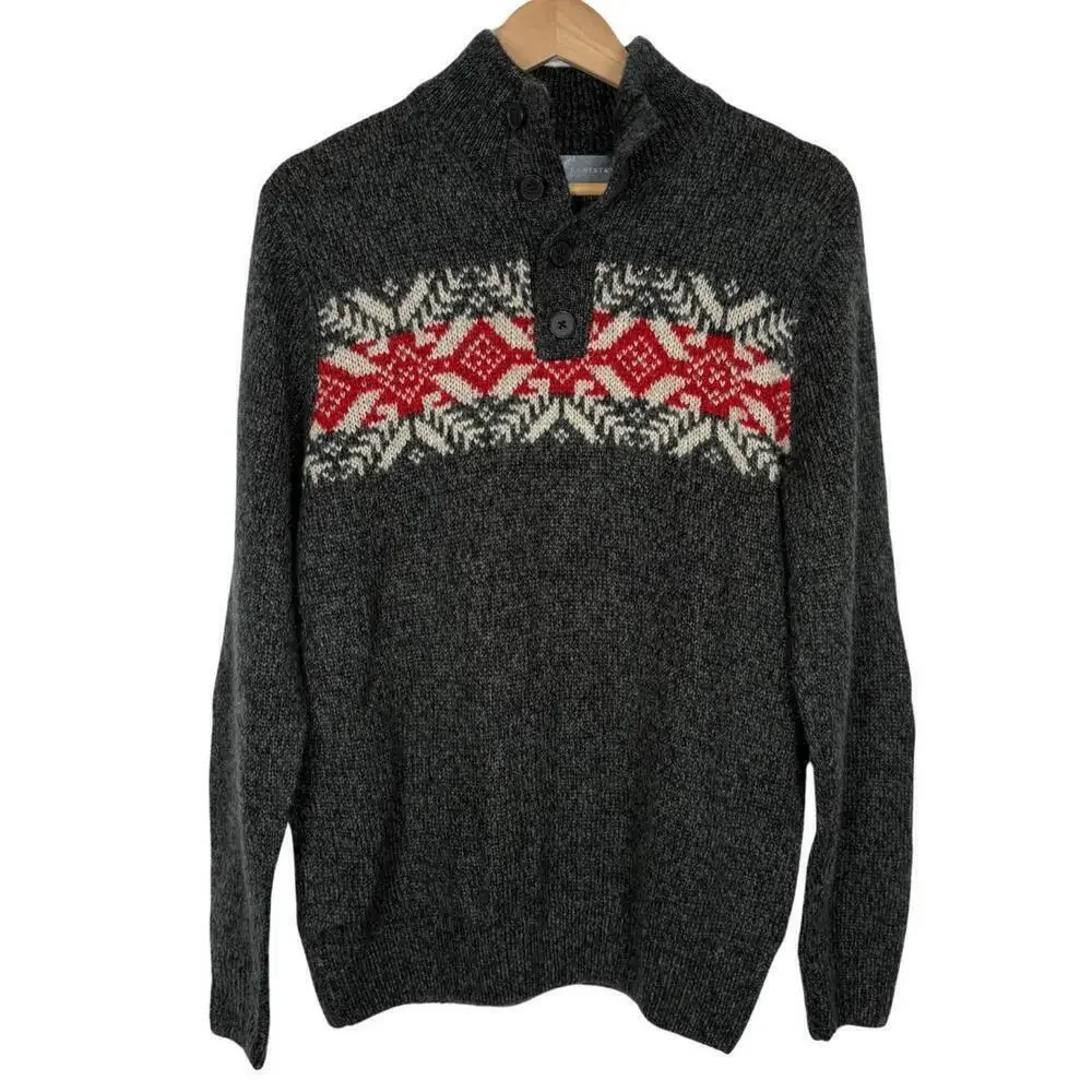Oscar De La Renta Pullover Fairisle Knit Sweater Size: Small